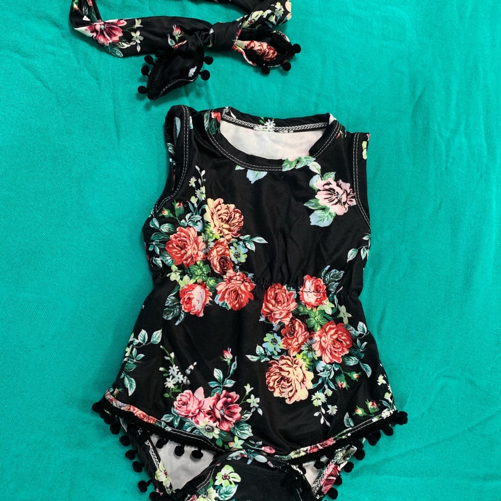 Baby Girl Flower Bodysuit and Headband